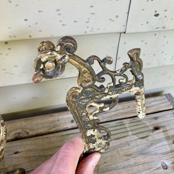 Lot 2 Vintage Cast Iron Oil Lamp Wall Sconces Swing Arm Antique Sconce - Picture 7 of 9